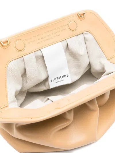 Themoirè Pleated Rectangular Clutch Adaptable Strap In Sand
