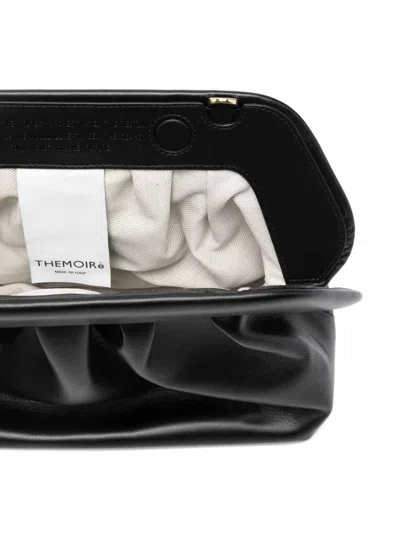 Themoirè Structured Black Bios Clutch With Magnetic Closure In Blue