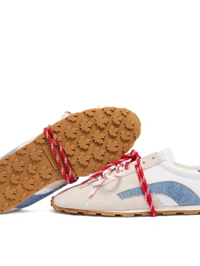 Dsquared2 Dc-642 Denim Panelled Trainers In Multi