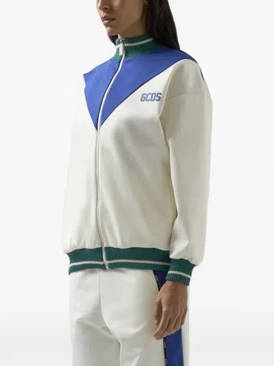 Gcds Zip-up Sweatshirt In White