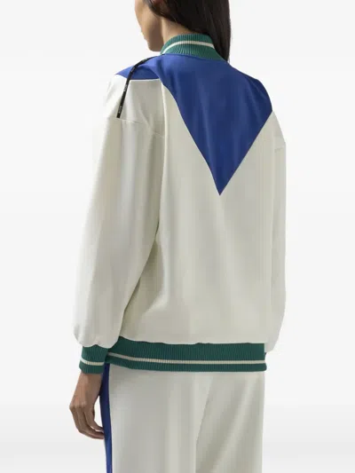 Gcds Zip-up Sweatshirt In White