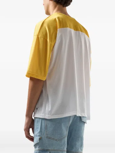 Gcds White Graphic T-shirt In Metallic