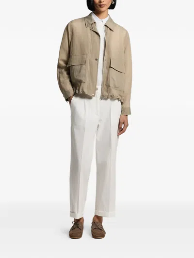 Peserico Patch-pocket Coat In Neutral