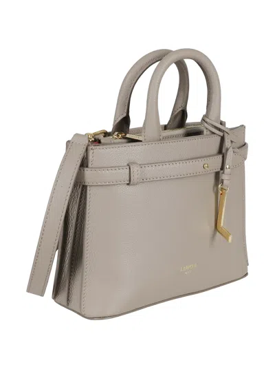Lancel Top Handle Clutch Bag In Gray