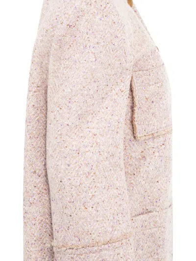 Chloé Button Patch Pocket Coat In Pink