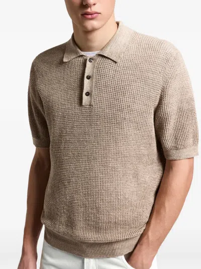 Peserico Buttoned Polo In Neutral
