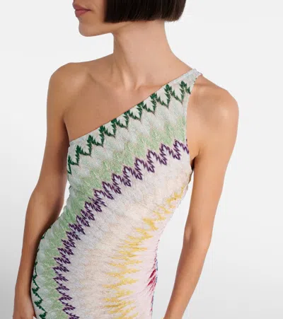 Missoni One-shoulder Zig-zag Maxi Dress In Multi