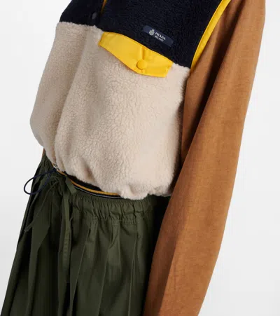 Prada Cropped Teddy Vest In Multi