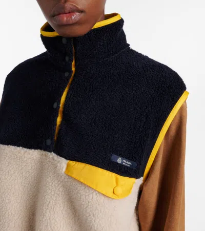 Prada Cropped Teddy Vest In Multi