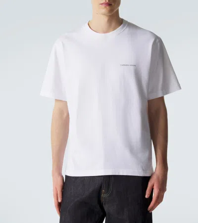 Canada Goose Cotton Logo Crew Neck Graphic T-shirt In White