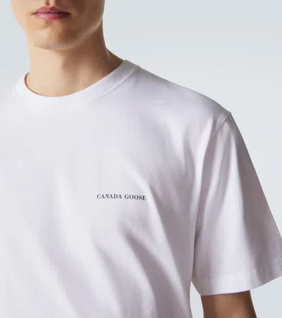 Canada Goose Cotton Logo Crew Neck Graphic T-shirt In White