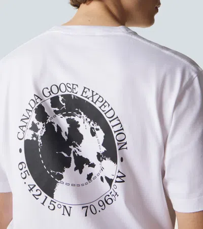 Canada Goose Cotton Logo Crew Neck Graphic T-shirt In White