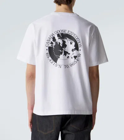 Canada Goose Cotton Logo Crew Neck Graphic T-shirt In White