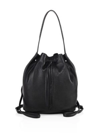 Elizabeth And James Finley Sling Leather Bucket Backpack In Black