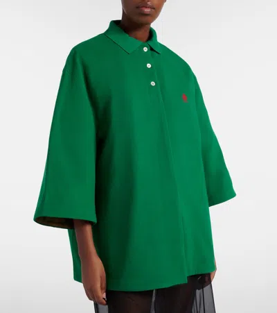 Prada Bicolor Polyethylene Biker Jacket In Green