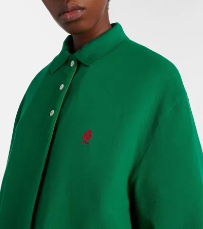 Prada Bicolor Polyethylene Biker Jacket In Green