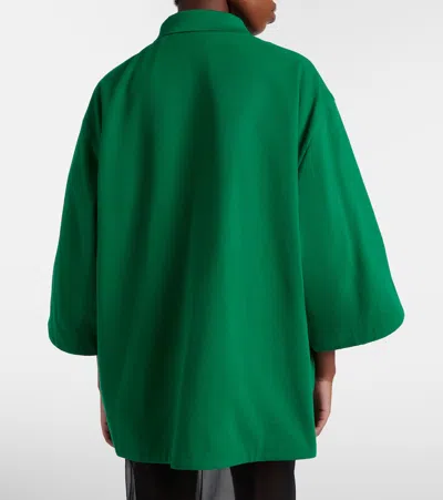 Prada Bicolor Polyethylene Biker Jacket In Green