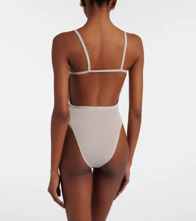 Jacques Wei Beaded Bodysuit In Gray