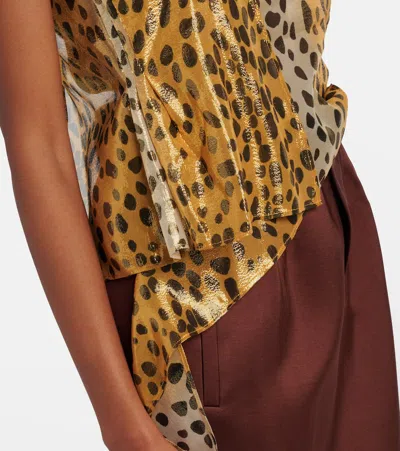 Jacques Wei Silk-blend Lamé Top In Yellow