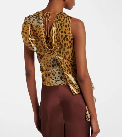 Jacques Wei Silk-blend Lamé Top In Yellow