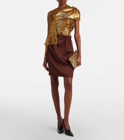 Jacques Wei Silk-blend Lamé Top In Yellow