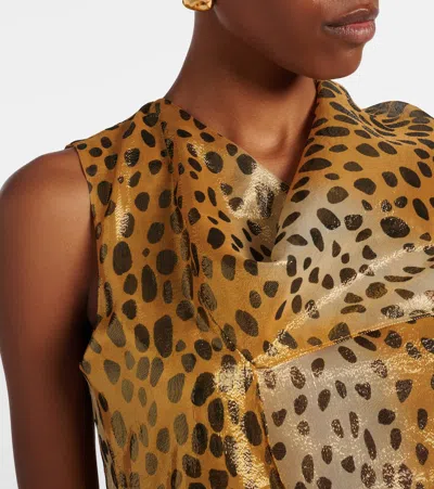 Jacques Wei Silk-blend Lamé Top In Yellow