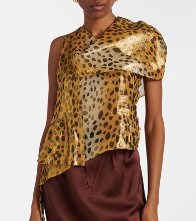 Jacques Wei Silk-blend Lamé Top In Yellow