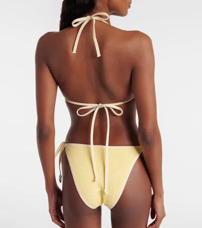 Hunza G Womens Butter Gina Bead-embellished Bikini Set In Neutral