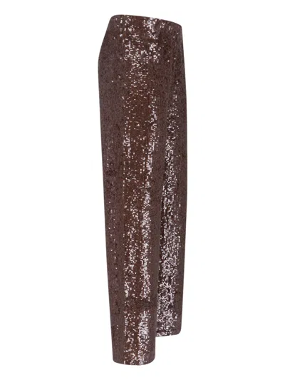 P.a.r.o.s.h Sequin Pants In Brown
