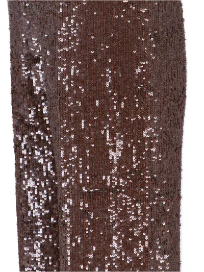 P.a.r.o.s.h Sequin Pants In Brown
