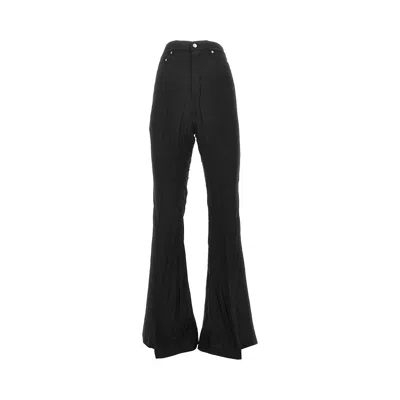 Rick Owens Bolan Bootcut Belt Loop Five Pocket Trousers In Black