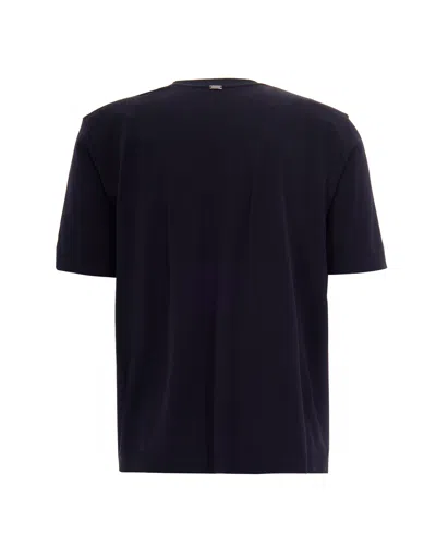Herno Knit Effect Blue T-shirt In Blue