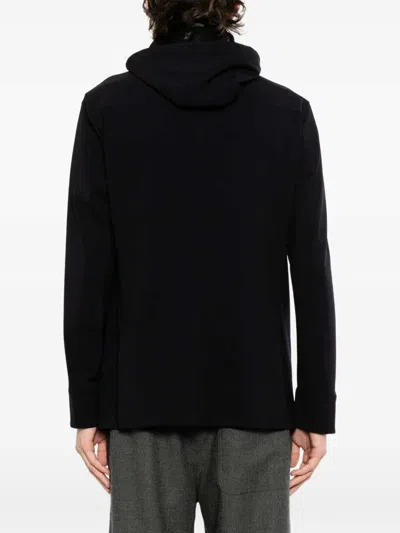 Montecore Double-breasted Jacket With Hood In Black