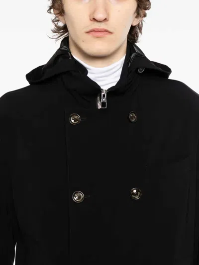 Montecore Double-breasted Jacket With Hood In Black