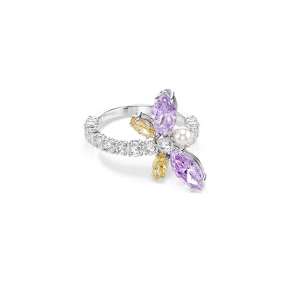 Swarovski X Ariana Grande Crystal-embellished Motif Ring In Metallic