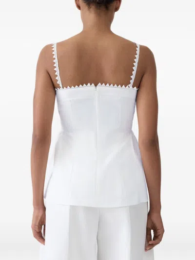 Jacquemus Top Le Haut Traversin White With V-neck And Ruffle Details In Cotton For Women In Gray