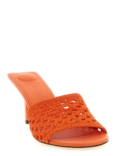 Jacquemus Les Mules Cubisto Sandals Open Toe Stiletto In Orange
