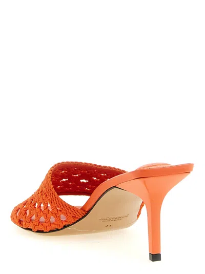 Jacquemus Les Mules Cubisto Sandals Open Toe Stiletto In Orange