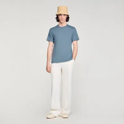 Sandro Cotton T-shirt In Blue