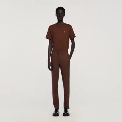 Sandro Regular Washed-effect Jeans In Brown
