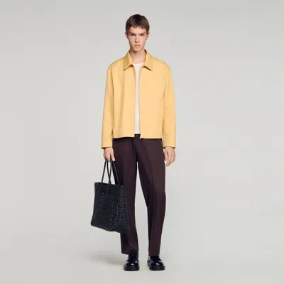 Sandro Zip-up Jacket In Yellow