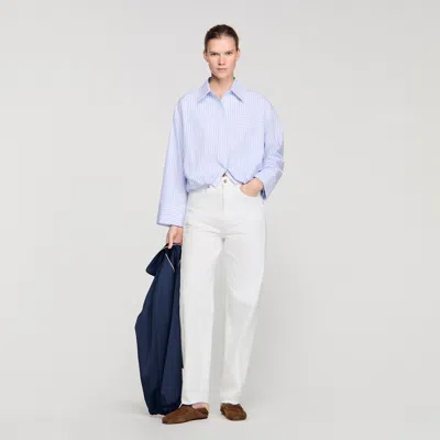 Sandro Cropped Striped Shirt In Multi