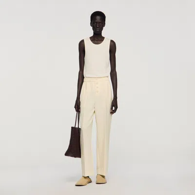 Sandro Flowing Elasticated Trousers In Yellow