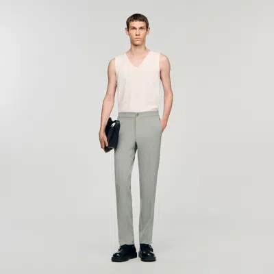 Sandro Jersey Trousers In Gray