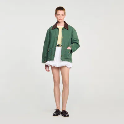 Sandro Workwear Jacket In Green