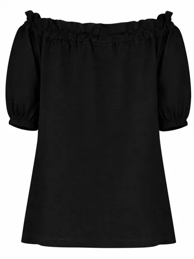 Patou Drawstring T-shirt In Black