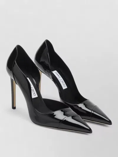 Jimmy Choo Brigitte Black Pumps With Thin Heel In Shiny Leather Woman