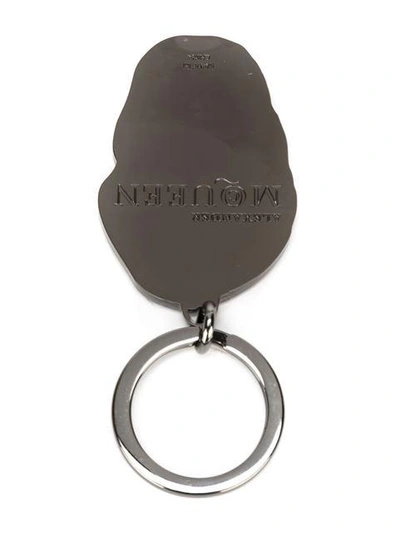 Shop Alexander Mcqueen Skull Keyring In Black