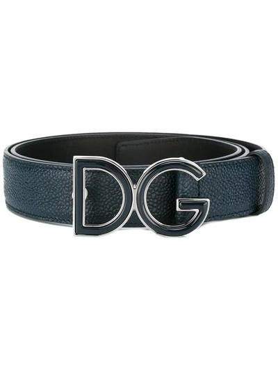 Dolce & Gabbana Logo Buckle Belt - Blue