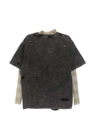Andersson Bell Layered Distressed T-shirt In Gray